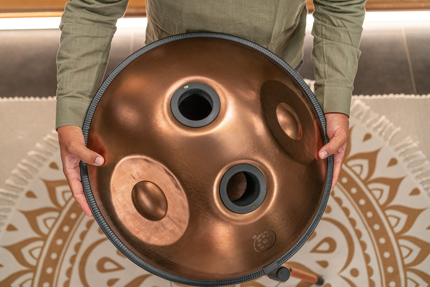 MEINL Sonic Energy Sensory Handpan, Stainless Steel, F Pygmy, 11 Notes, 440 Hz, Vintage copper detail view 14 at Luna Panther