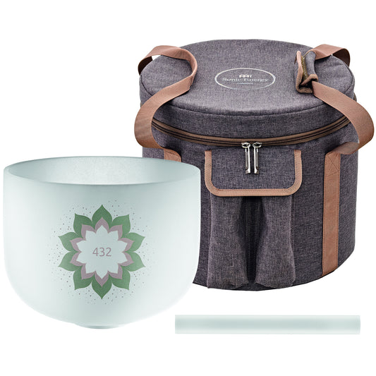 MEINL Sonic Energy Crystal Singing Bowl 9" - 432 Hz, Lotus Flower detail view 2 at Luna Panther alternate view