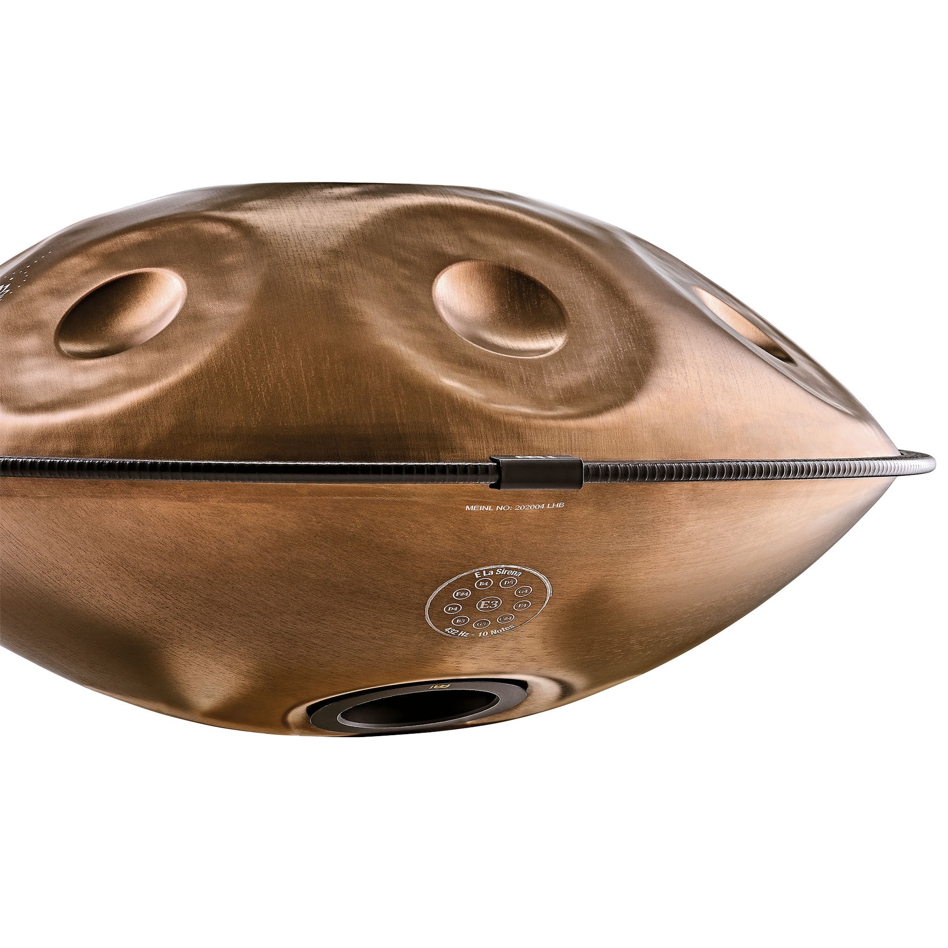 MEINL Sonic Energy Sensory Handpan, Stainless Steel, E La Sirena, 10 Notes, 432 Hz, Vintage cop detail view 7 at Luna Panther