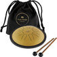 MEINL Sonic Energy Small Steel Tongue Drum 7" - C Minor/8 Notes/440 Hz - Gold detail view 10 at Luna Panther