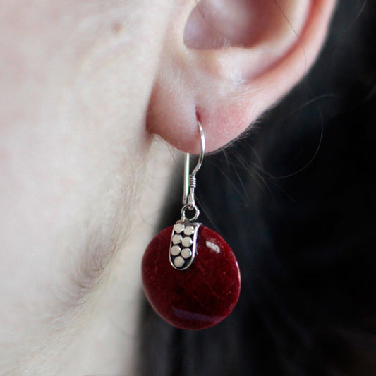 925 Silver Earrings - Disc Disc Decor - Luna Panther alternate view