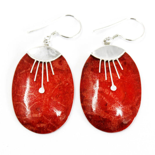 925 Silver Earrings - Oval Decor - Luna Panther