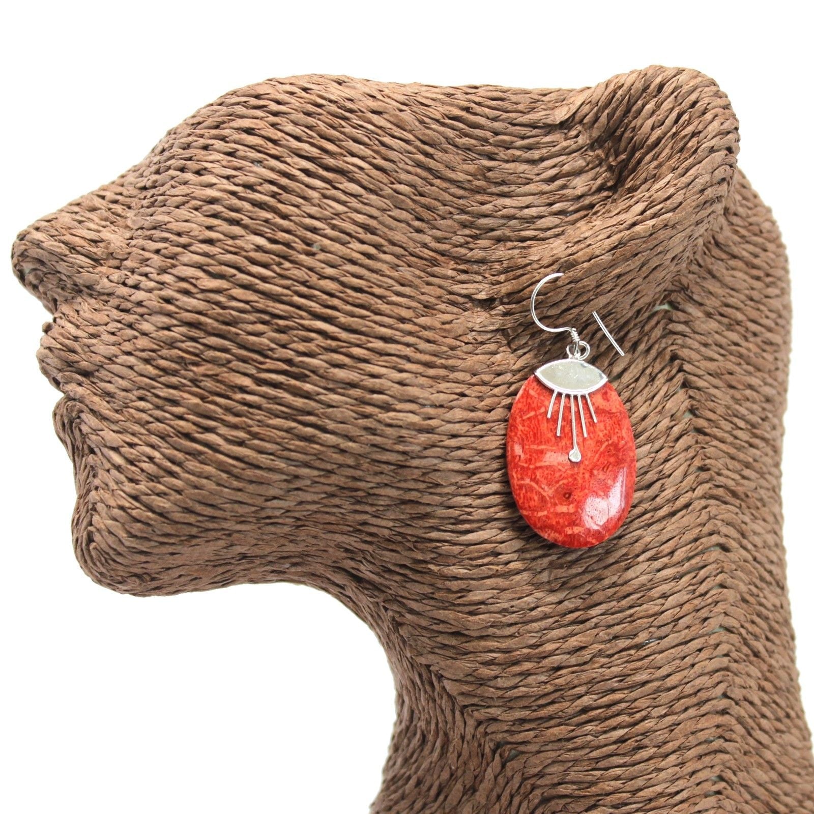 925 Silver Earrings - Oval Decor - Luna Panther