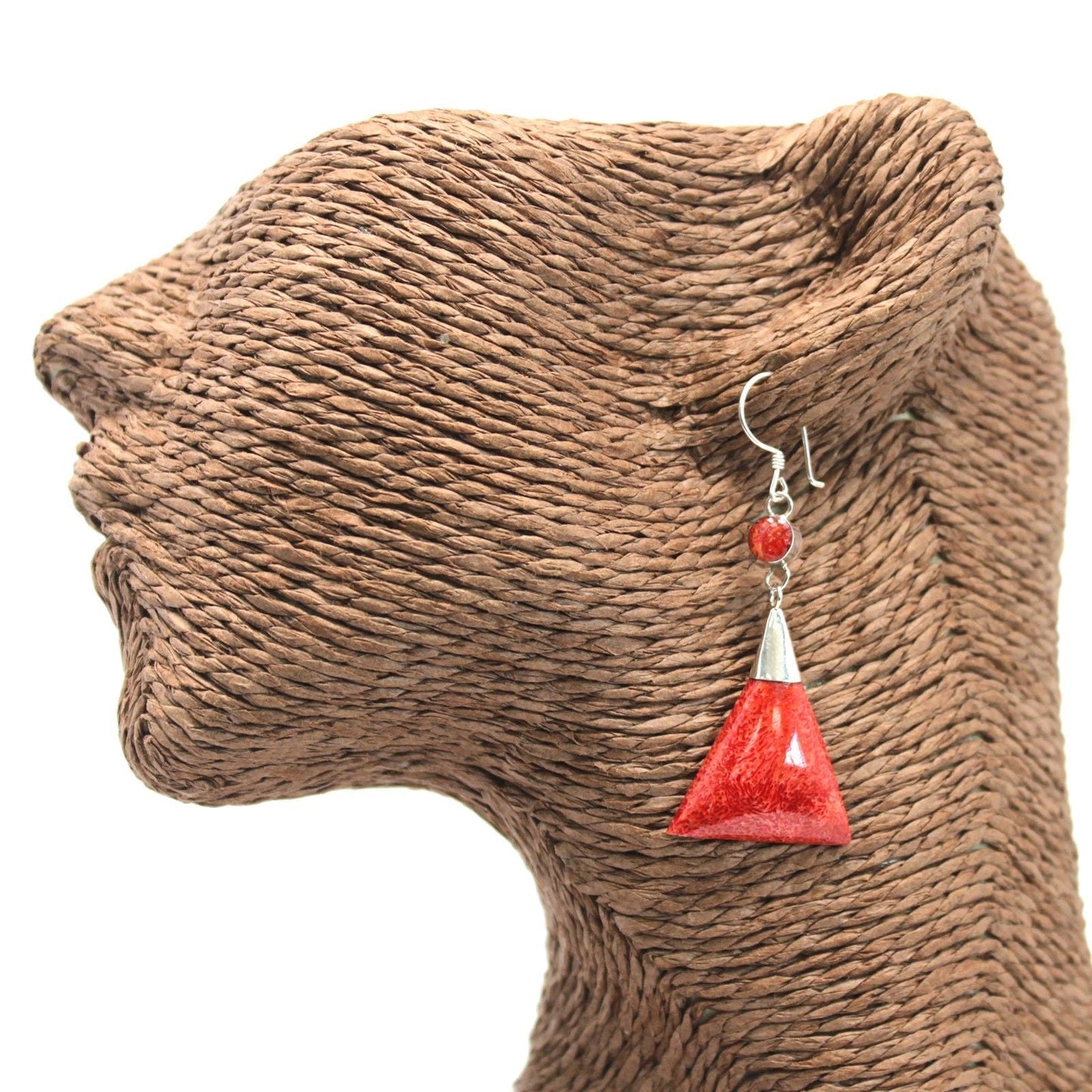 925 Silver Earrings - Triangle Double Drop - Luna Panther