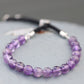 925 Silver Plated Gemstone Black String Bracelet - Amethyst - Luna Panther