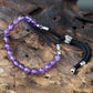 925 Silver Plated Gemstone Black String Bracelet - Amethyst - Luna Panther