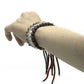 925 Silver Plated Gemstone Charcoal String Bracelet - Dalmatian Jasper - Luna Panther