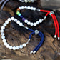 925 Silver Plated Gemstone Charcoal String Bracelet - Dalmatian Jasper - Luna Panther