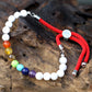 925 Silver Plated Gemstone Royal Red String Bracelet - White Howlite Chakra - Luna Panther