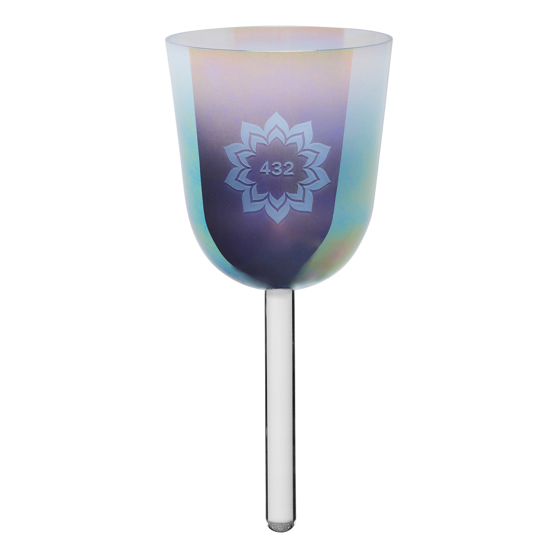 MEINL Sonic Energy Essence Crystal Singing Bowl 5.5" - A4/432 Hz - Slate Blue, Lotus Flower at Luna Panther