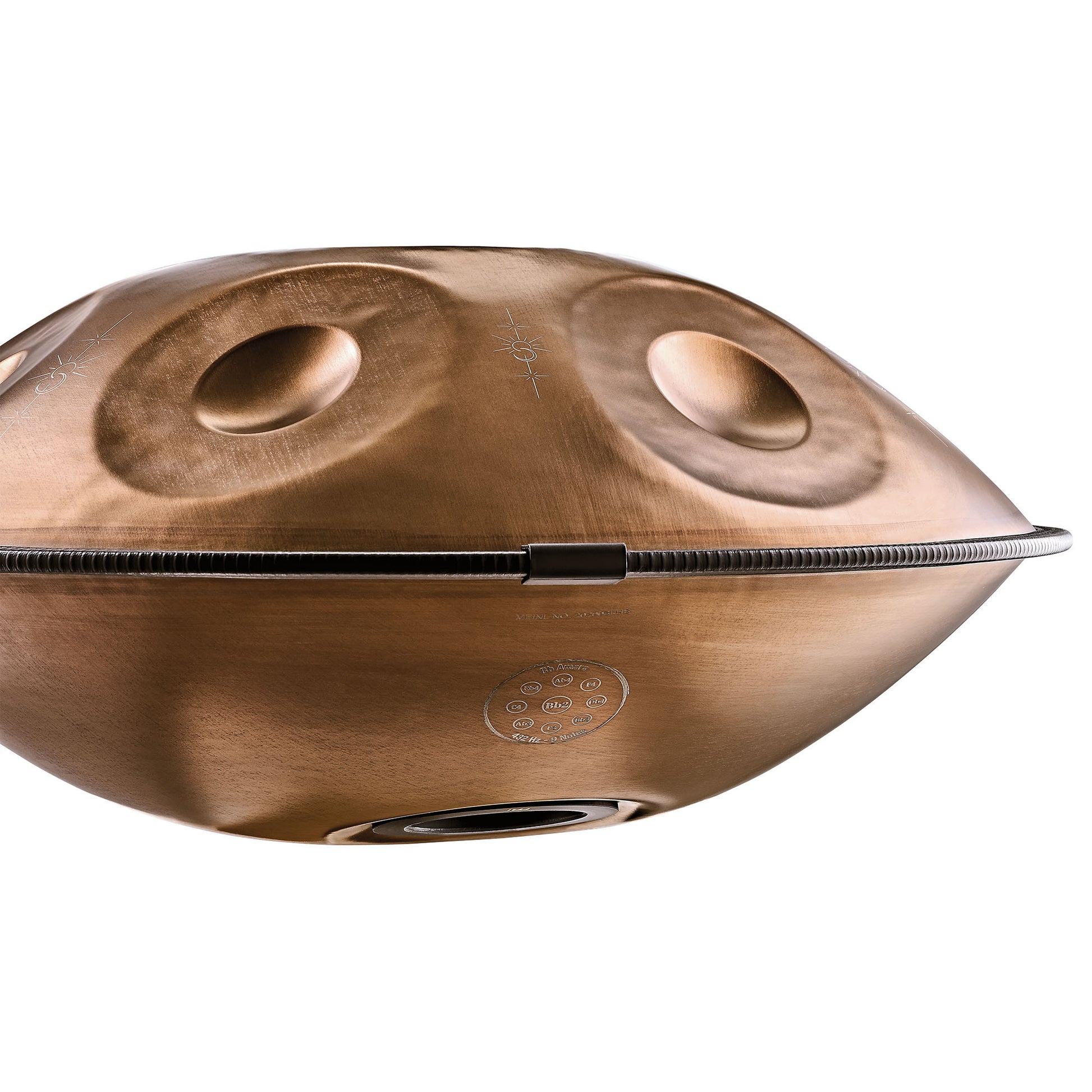 MEINL Sonic Energy Sensory Handpan, Stainless Steel, Bb2 Amara, 9 Notes, 432 Hz, Vintage copper detail view 7 at Luna Panther