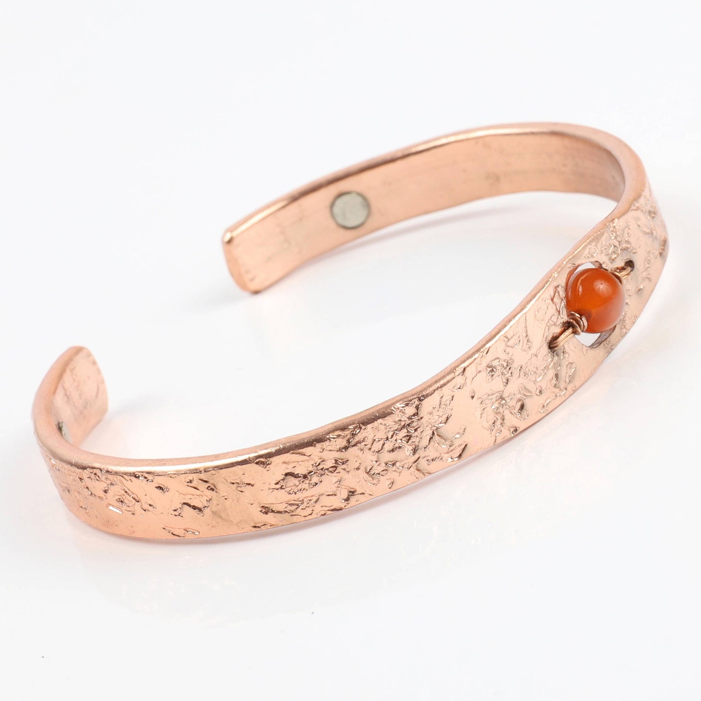 Copper Bracelet with Carnelian Crystal