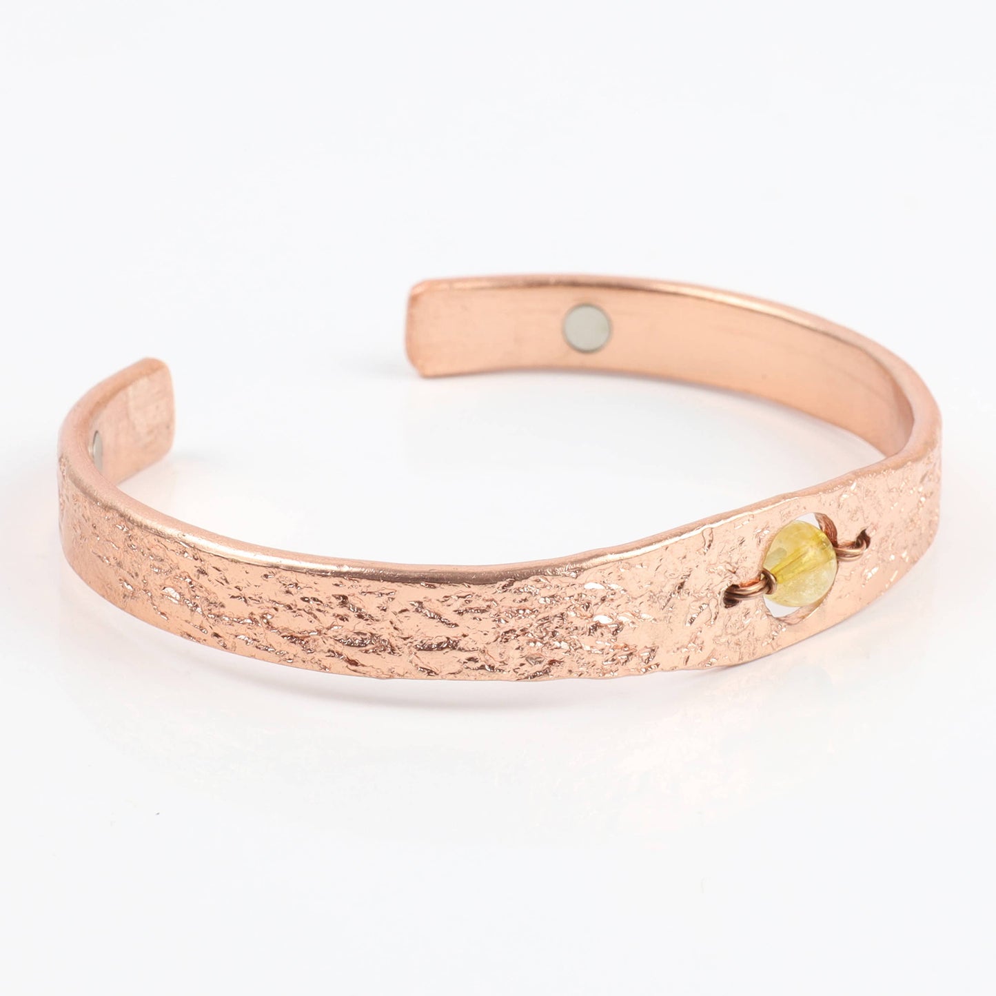 Copper Bracelet with Natural Citrine Crystal
