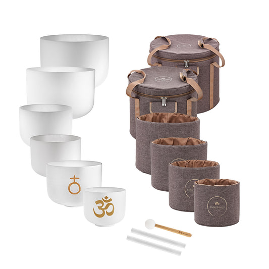 MEINL Sonic Energy 6-piece Om Crystal Singing Bowl Set at Luna Panther