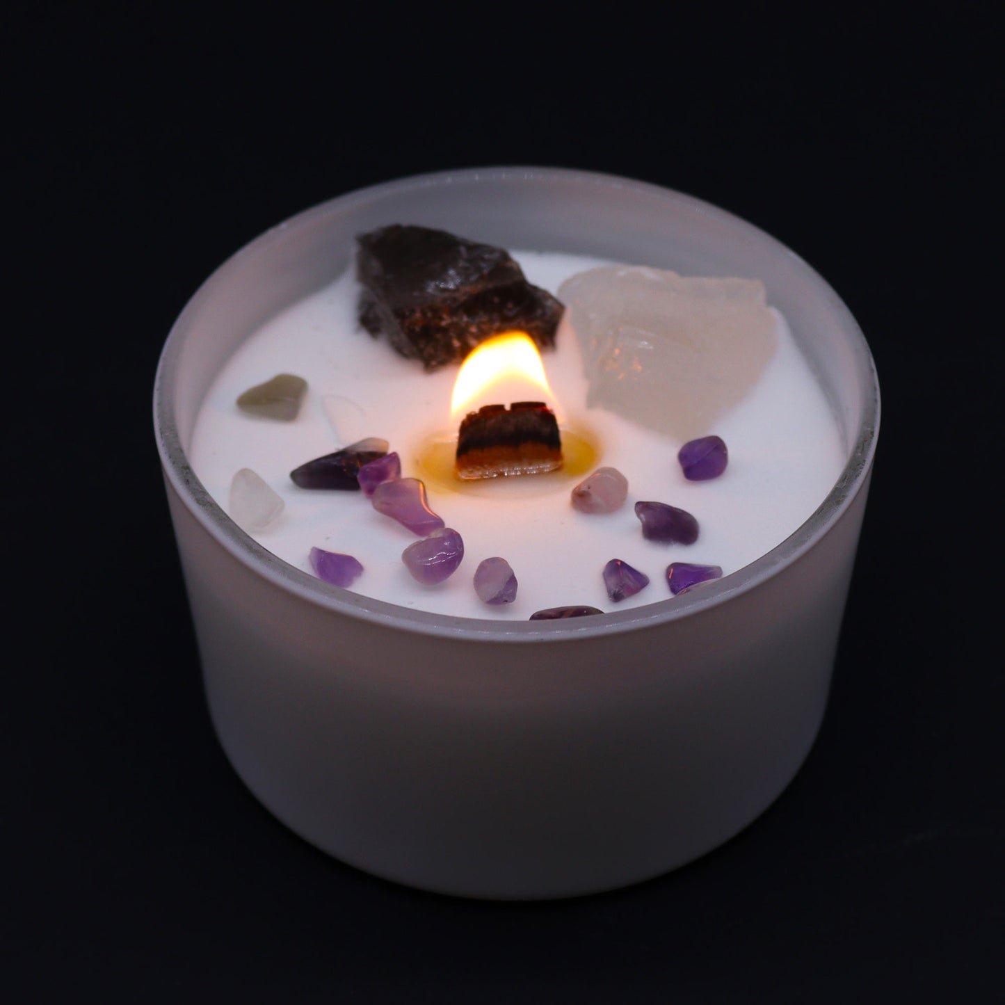 Chakra Crystal Candle - Crown Chakra detail view 4 at Luna Panther