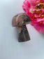 Polished Rhodonite Mushroom 95Grams featuring pink tone with black veining - Luna Panther