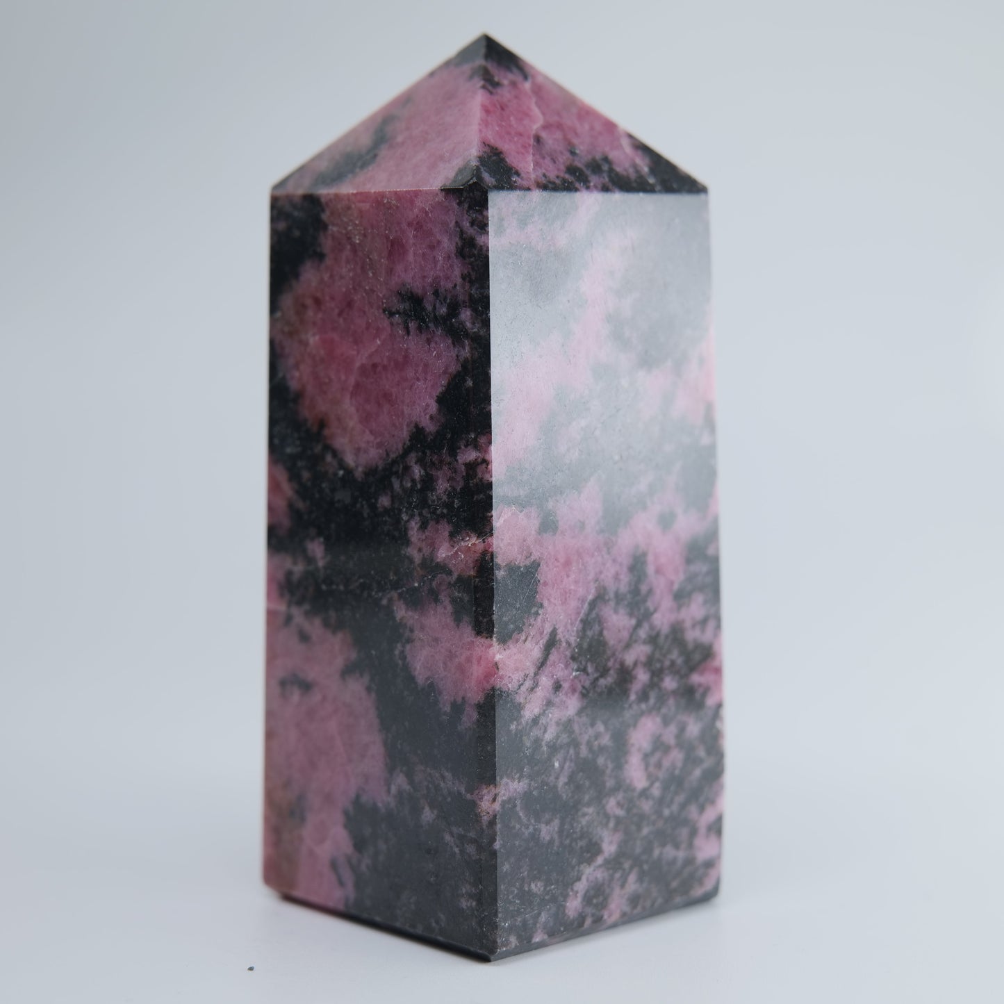 Rhodonite Tower 425g natural crystal tower side-2