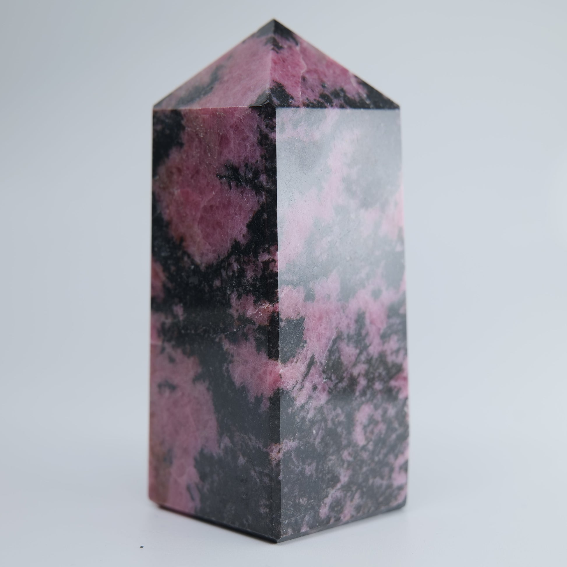 Rhodonite Tower 425g natural crystal tower side-2
