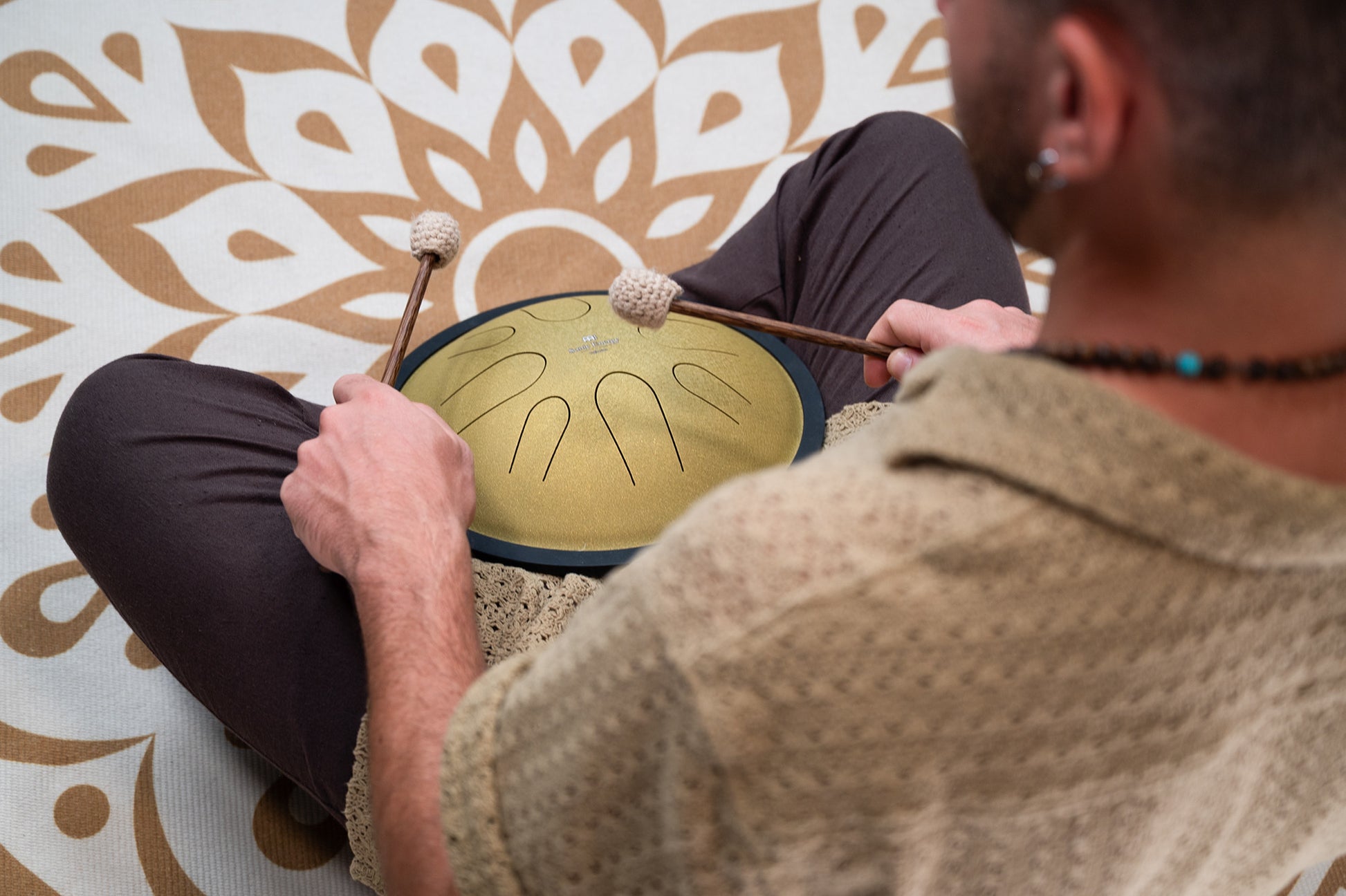 MEINL Sonic Energy Compact Steel Tongue Drum 10" - D Minor/8 Notes/432 Hz - Gold detail view 8 at Luna Panther