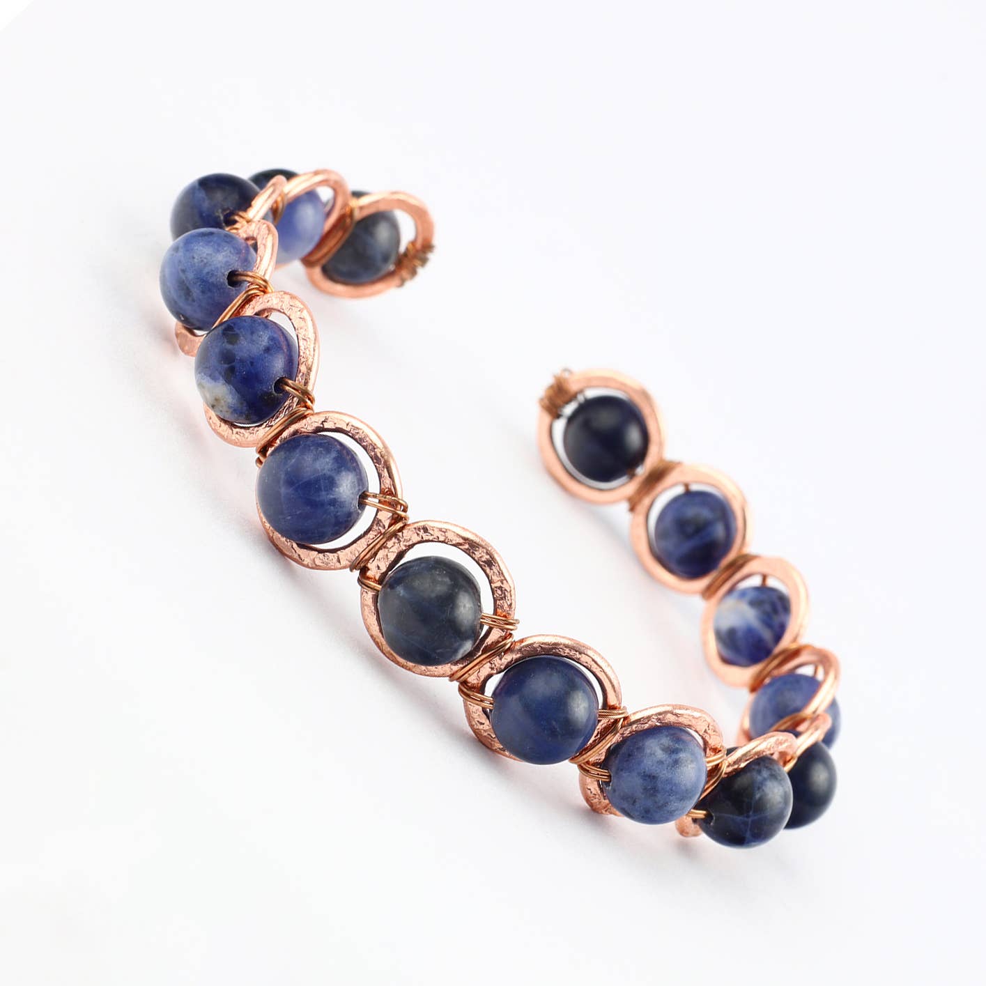 Copper & Sodalite Crystal Bracelet