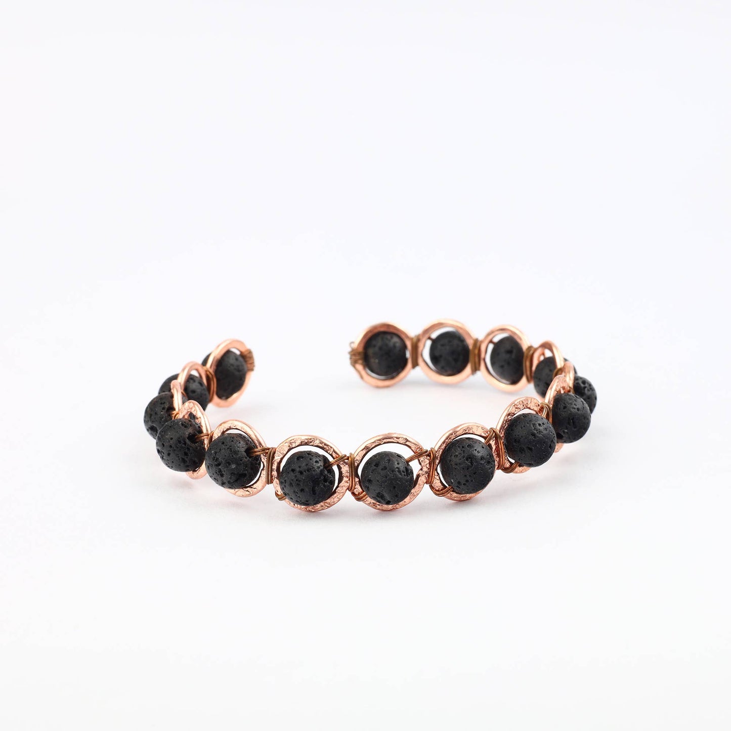 Copper & Lava stone Crystal Bracelet