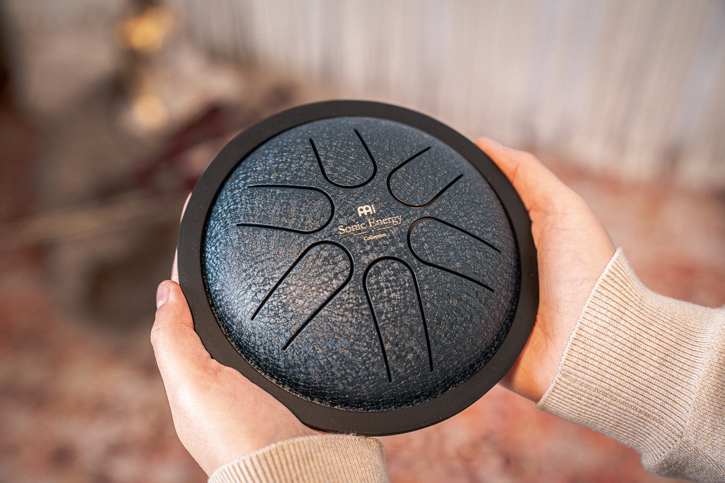 MEINL Sonic Energy Mini Steel Tongue Drum 6" - A Major/6 Notes/440 Hz - Navy Blue detail view 10 at Luna Panther