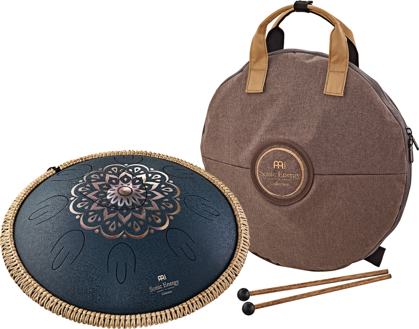 MEINL Sonic Energy Octave Steel Tongue Drum 16" - D Amara/9 Notes/440 Hz - Lasered Floral Desi detail view 19 at Luna Panther