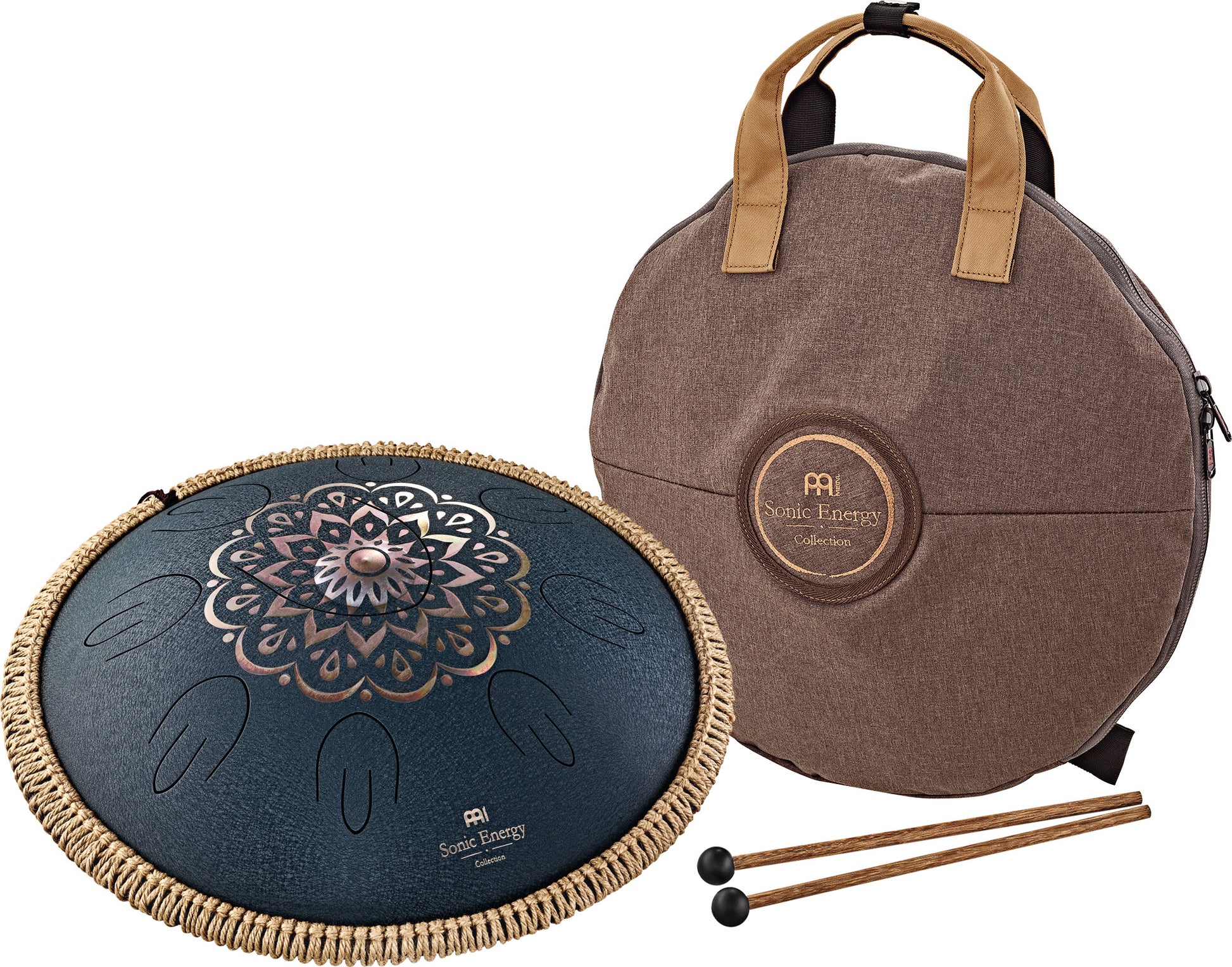 MEINL Sonic Energy Octave Steel Tongue Drum 16" - D Amara/9 Notes/440 Hz - Lasered Floral Desi detail view 19 at Luna Panther