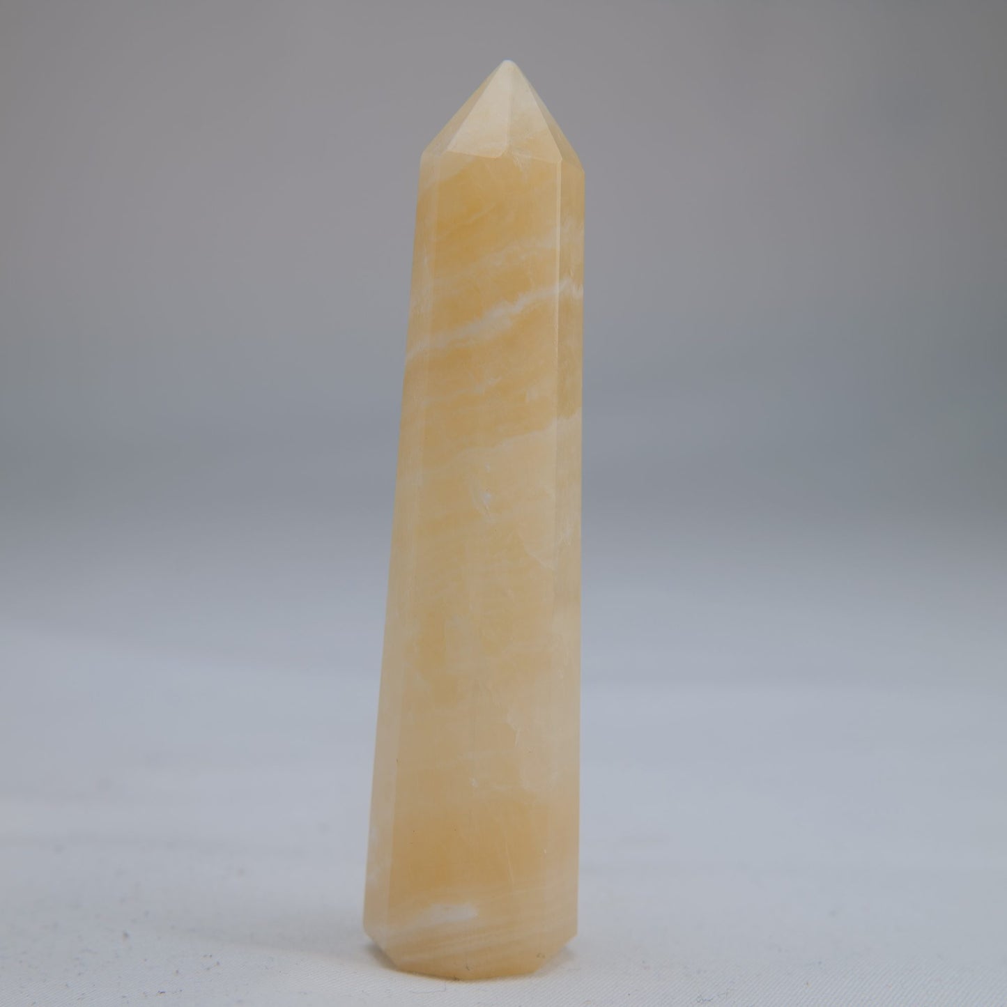 Yellow Banded Calcite Point 52g back