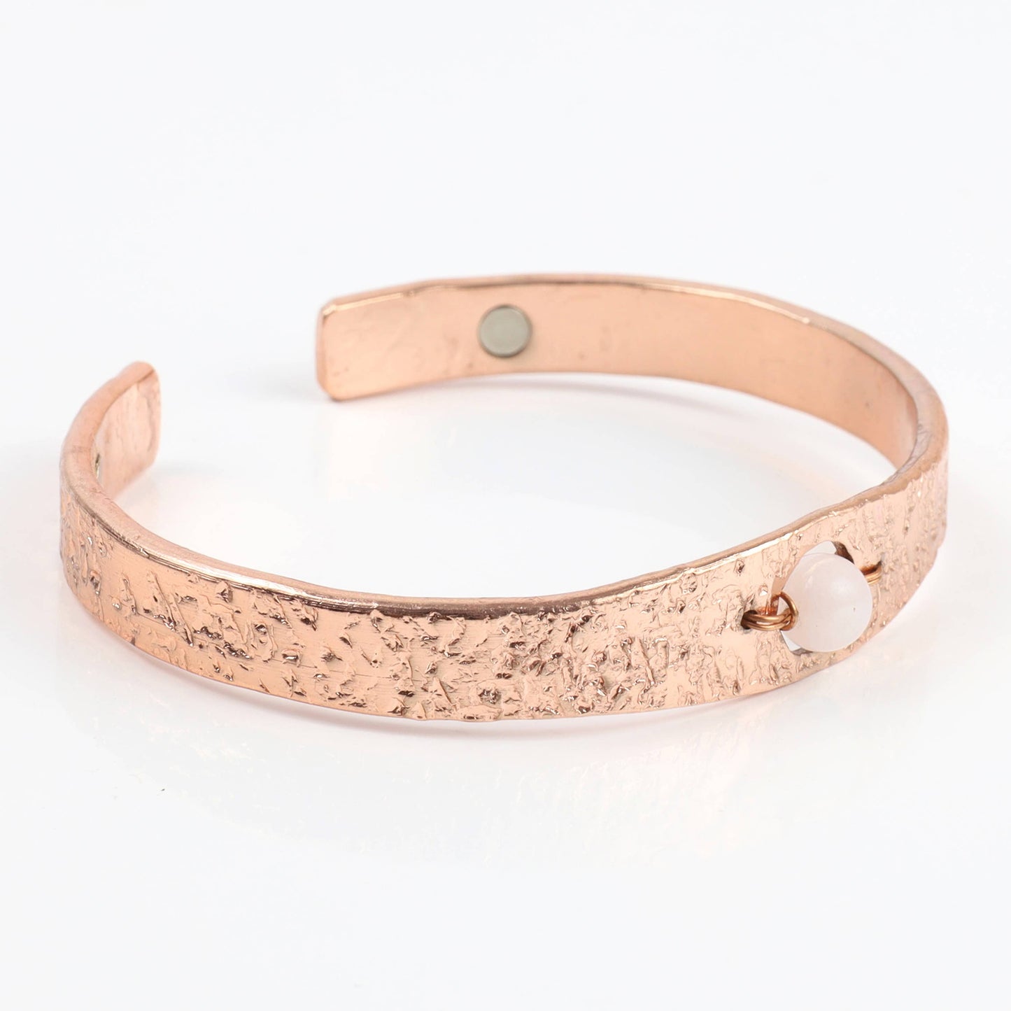 Copper Bracelet with Rose Quartz Crystal