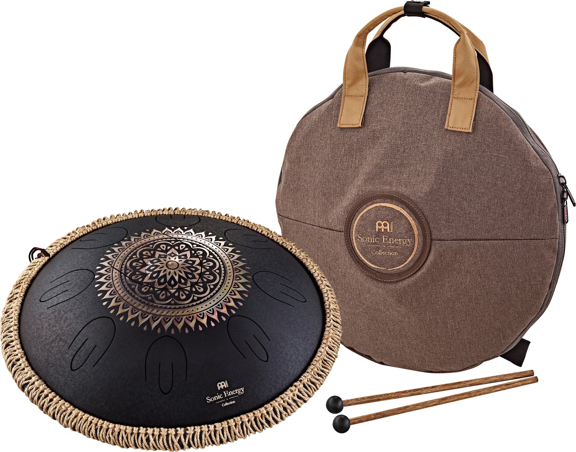 MEINL Sonic Energy Octave Steel Tongue Drum 16" - D Kurd/9 Notes/440 Hz - Lasered Floral Desig detail view 16 at Luna Panther