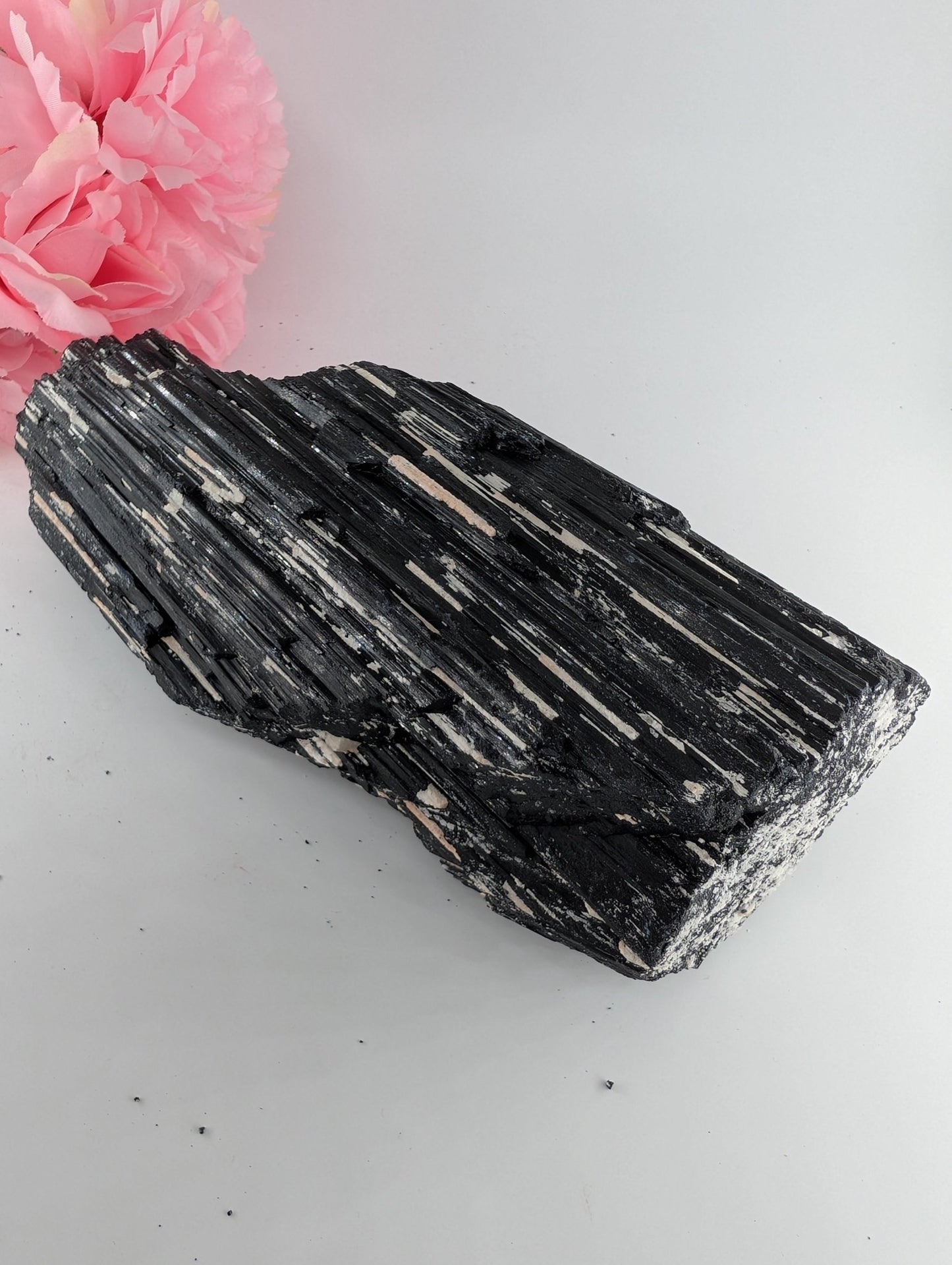 Polished AAA+ Huge Black Tourmaline Crystal - 1954g 220mm x 100 x 80 featuring deep black tone with natural striations - Luna Panther