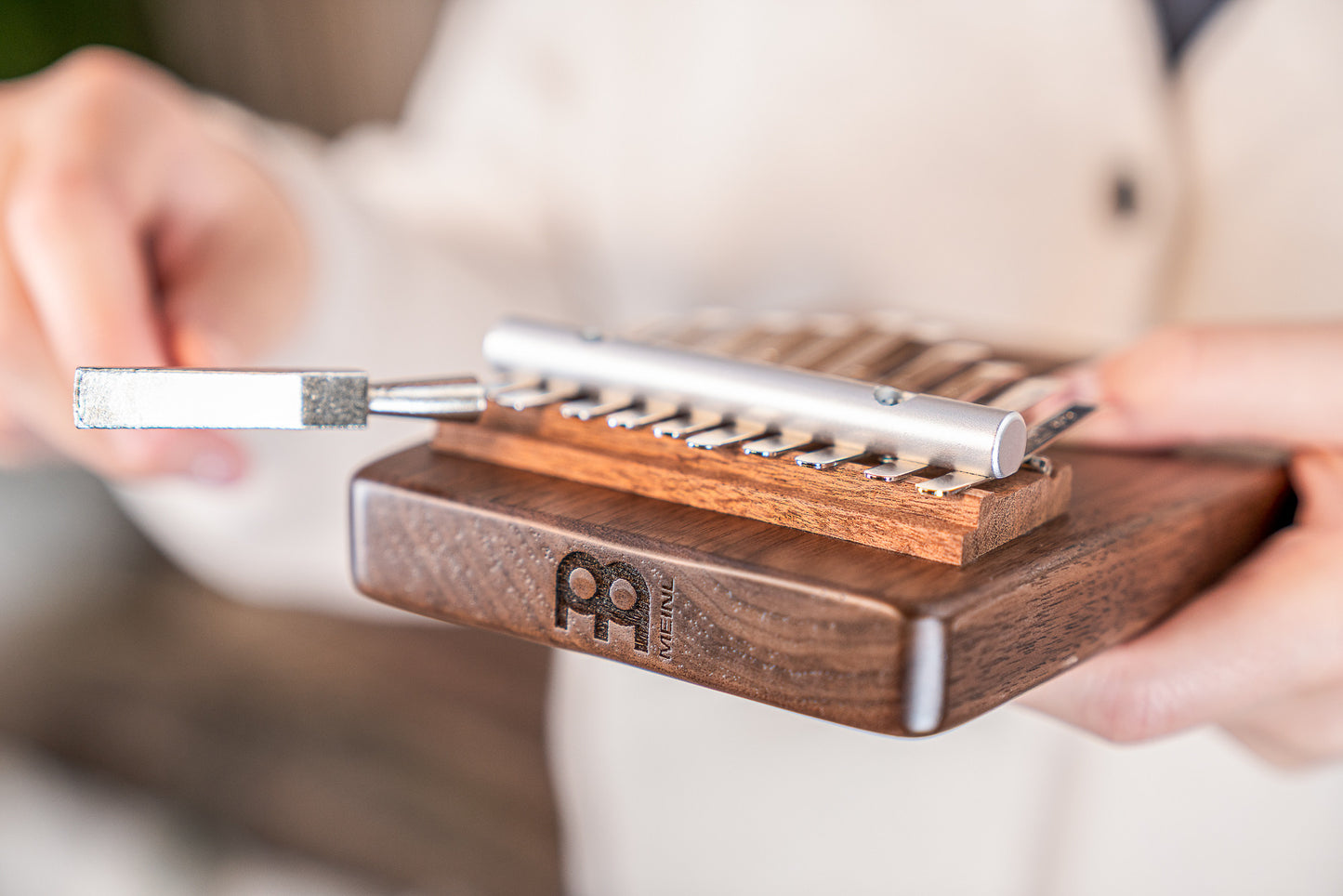 Meinl Sonic Energy Solid "Tree of Life" Kalimba - 10 notes / black walnut detail view 3 at Luna Panther