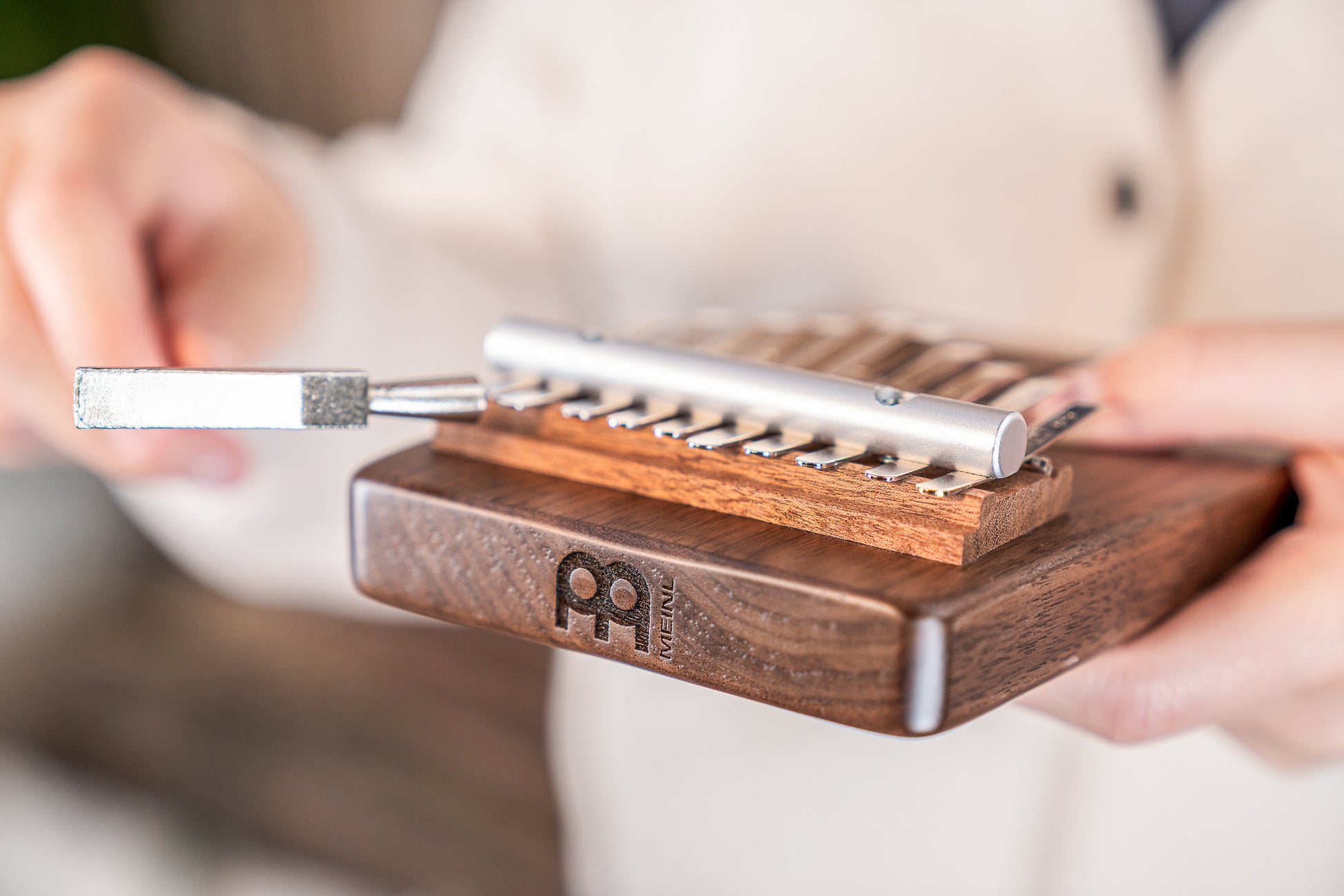 Meinl Sonic Energy Solid "Tree of Life" Kalimba - 10 notes / black walnut detail view 3 at Luna Panther