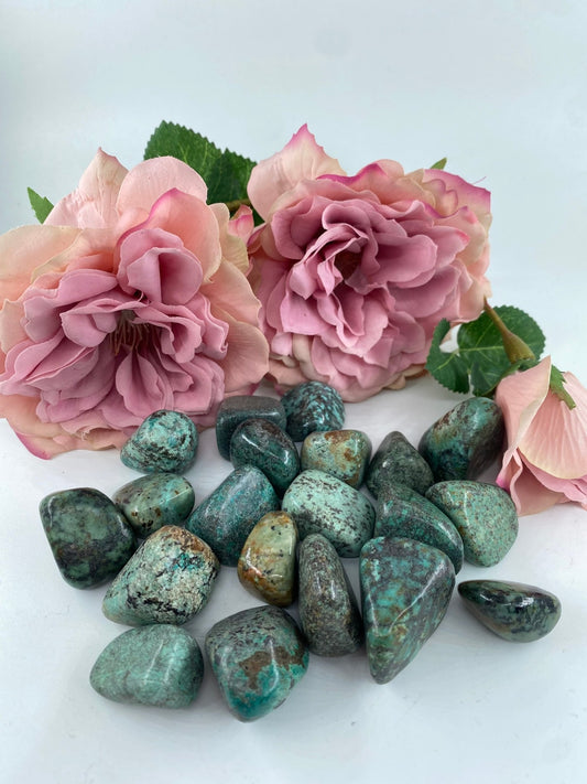 Polished African Turquise - Tumble Stone featuring natural patterning and unique variations - Luna Panther