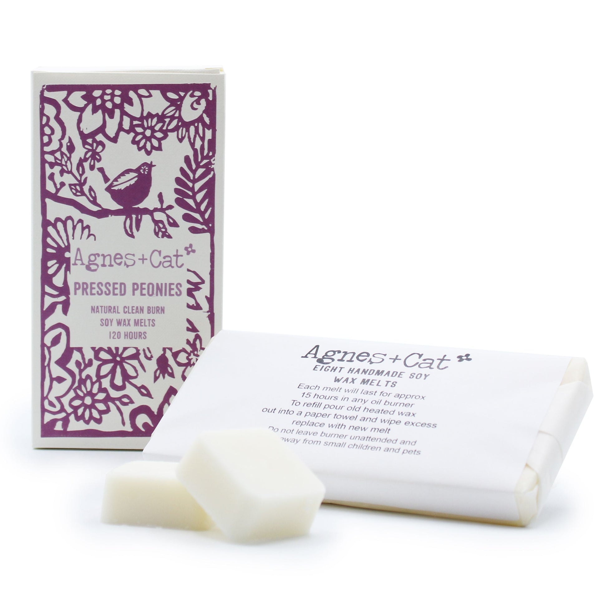 Agnes + Cat Box of 8 Wax Melts - Pressed Peonies - Luna Panther