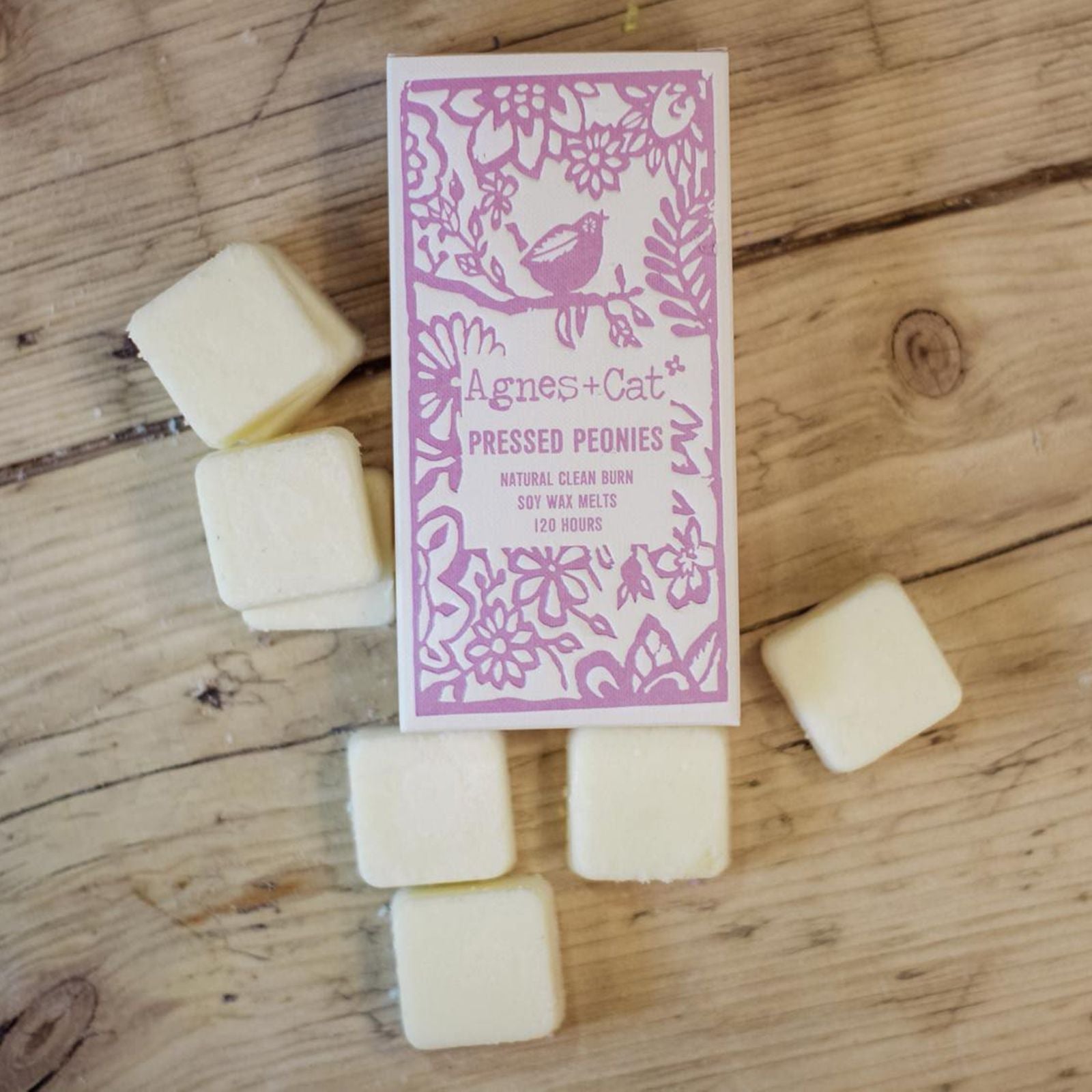 Agnes + Cat Box of 8 Wax Melts - Pressed Peonies - Luna Panther