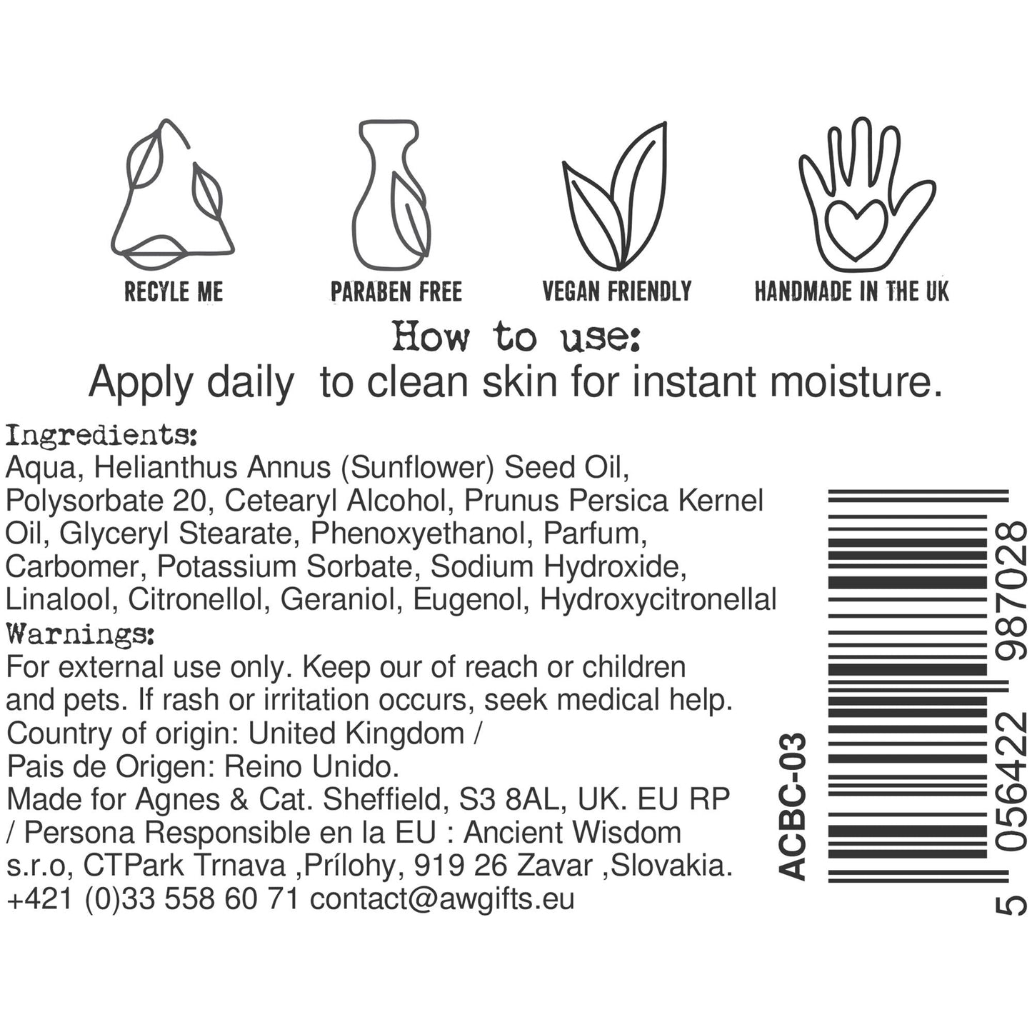 Agnes + Cat Hand & Body Cream - Japanese Bloom - Luna Panther