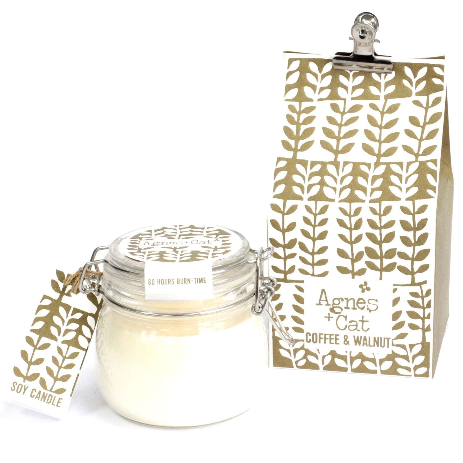 Agnes + Cat Kilner Jar Candle - Coffee and Walnut - Luna Panther