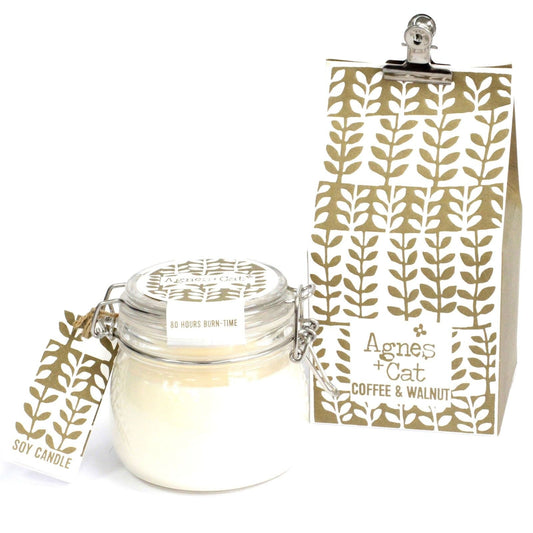 Agnes + Cat Kilner Jar Candle - Coffee and Walnut - Luna Panther