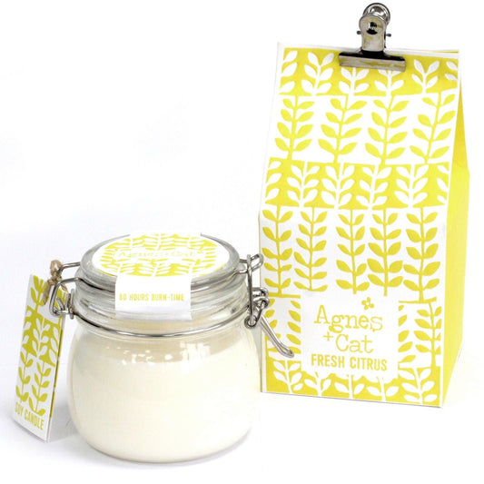 Agnes + Cat Kilner Jar Candle - Fresh Citrus - Luna Panther