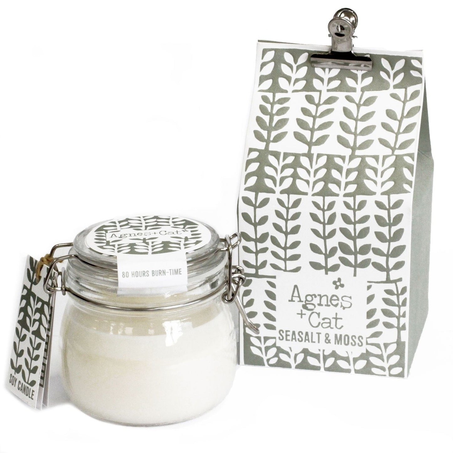 Agnes + Cat Kilner Jar Candle - Seasalt and Moss - Luna Panther