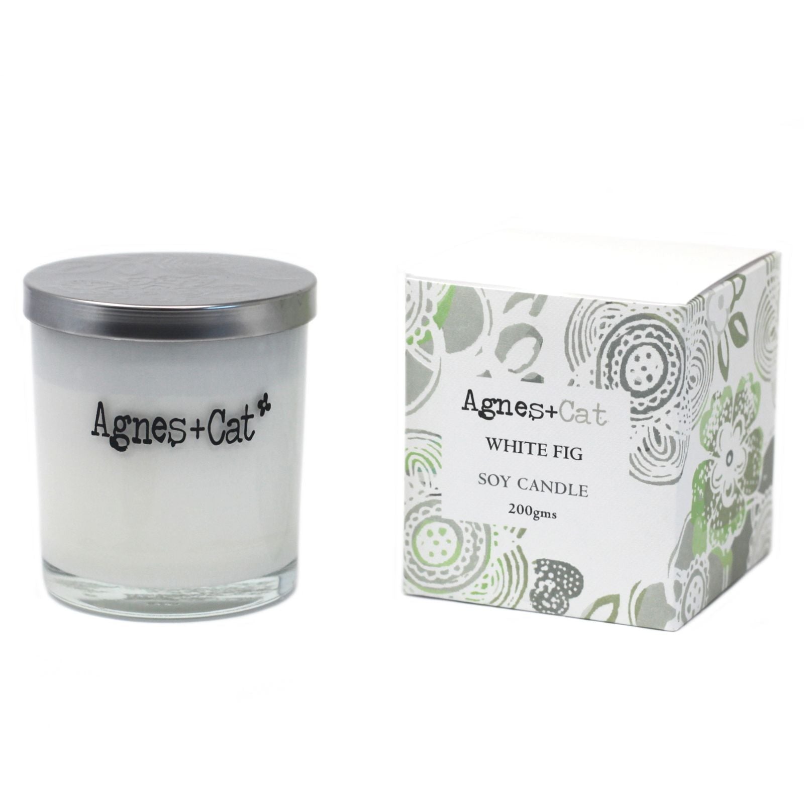 Agnes + Cat Votive Candle - White Fig - Luna Panther