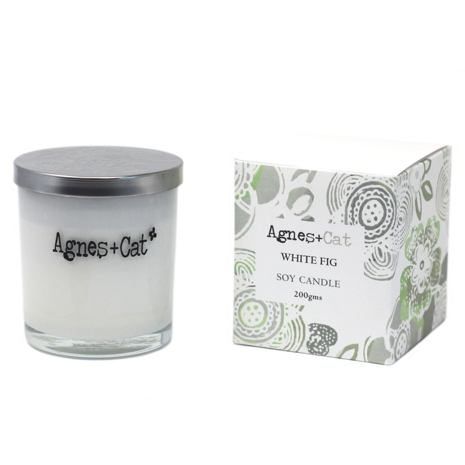 Agnes + Cat Votive Candle - White Fig - Luna Panther