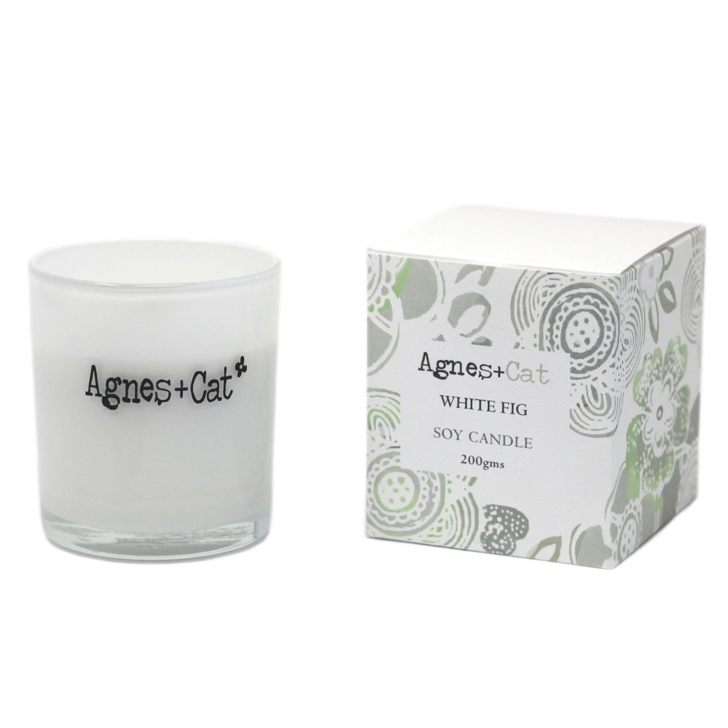 Agnes + Cat Votive Candle - White Fig - Luna Panther