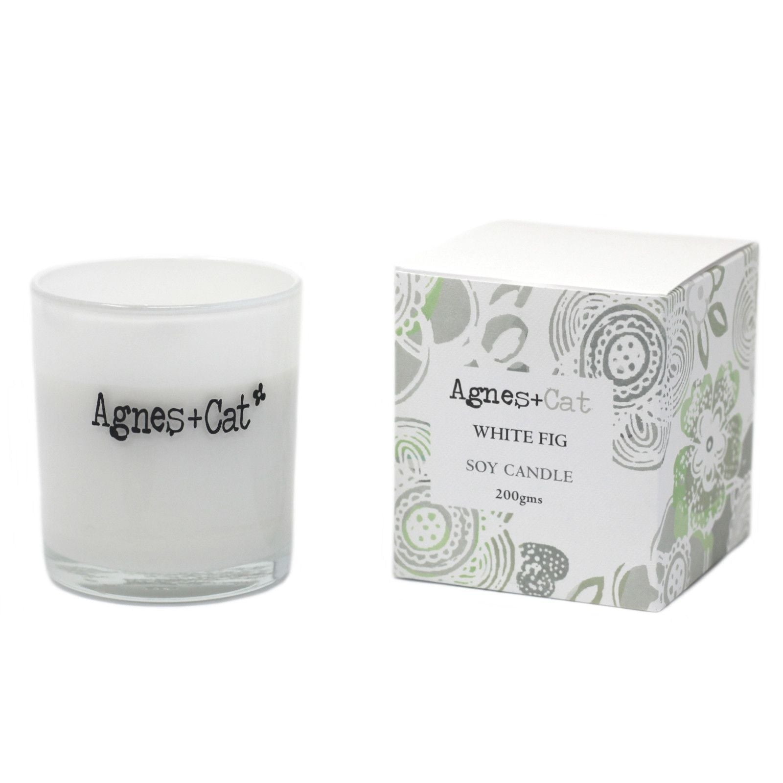 Agnes + Cat Votive Candle - White Fig - Luna Panther