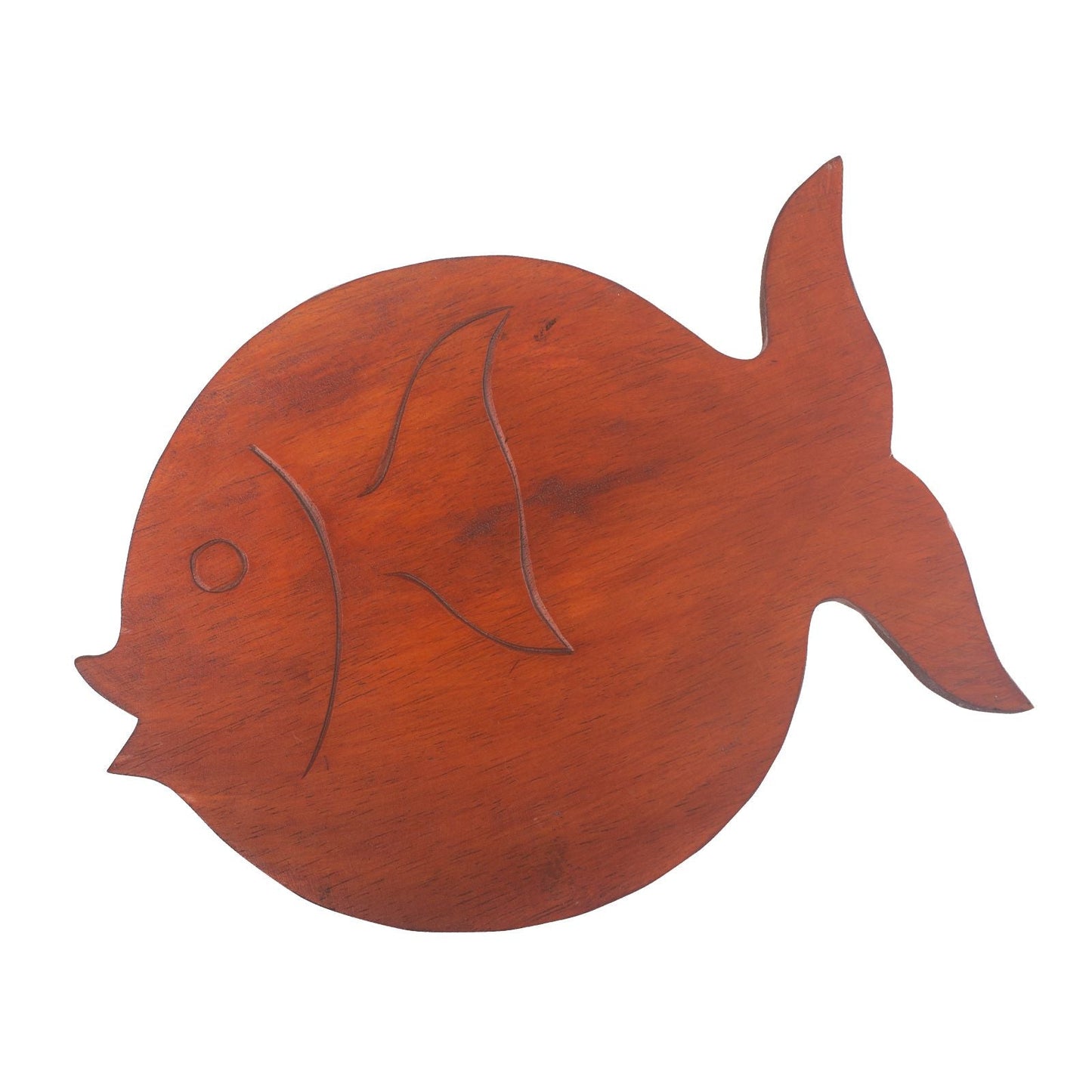 Albasia Wood Fish Stand - Terracotta - Luna Panther
