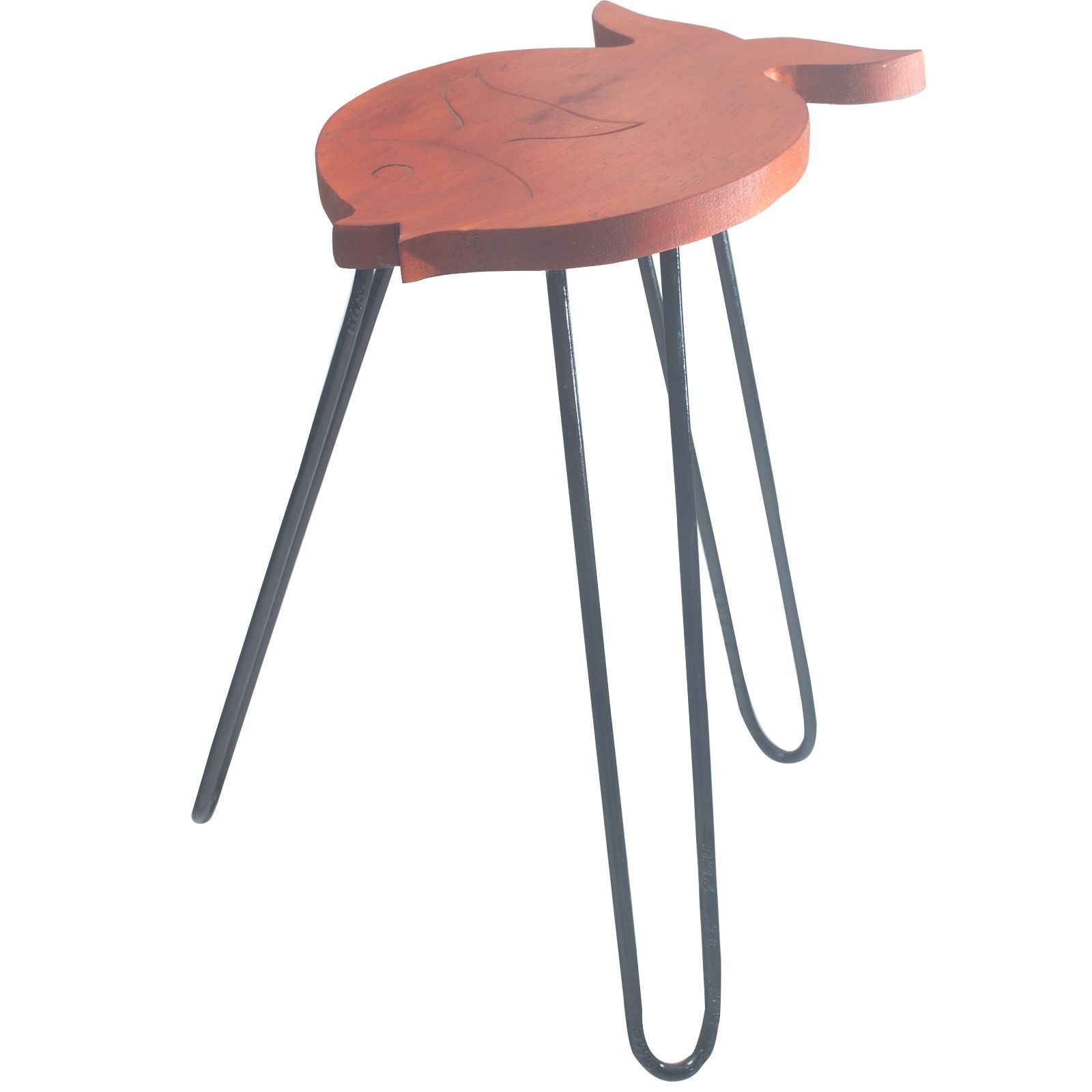 Albasia Wood Fish Stand - Terracotta - Luna Panther