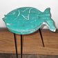 Albasia Wood Fish Stand - Turquoise - Luna Panther