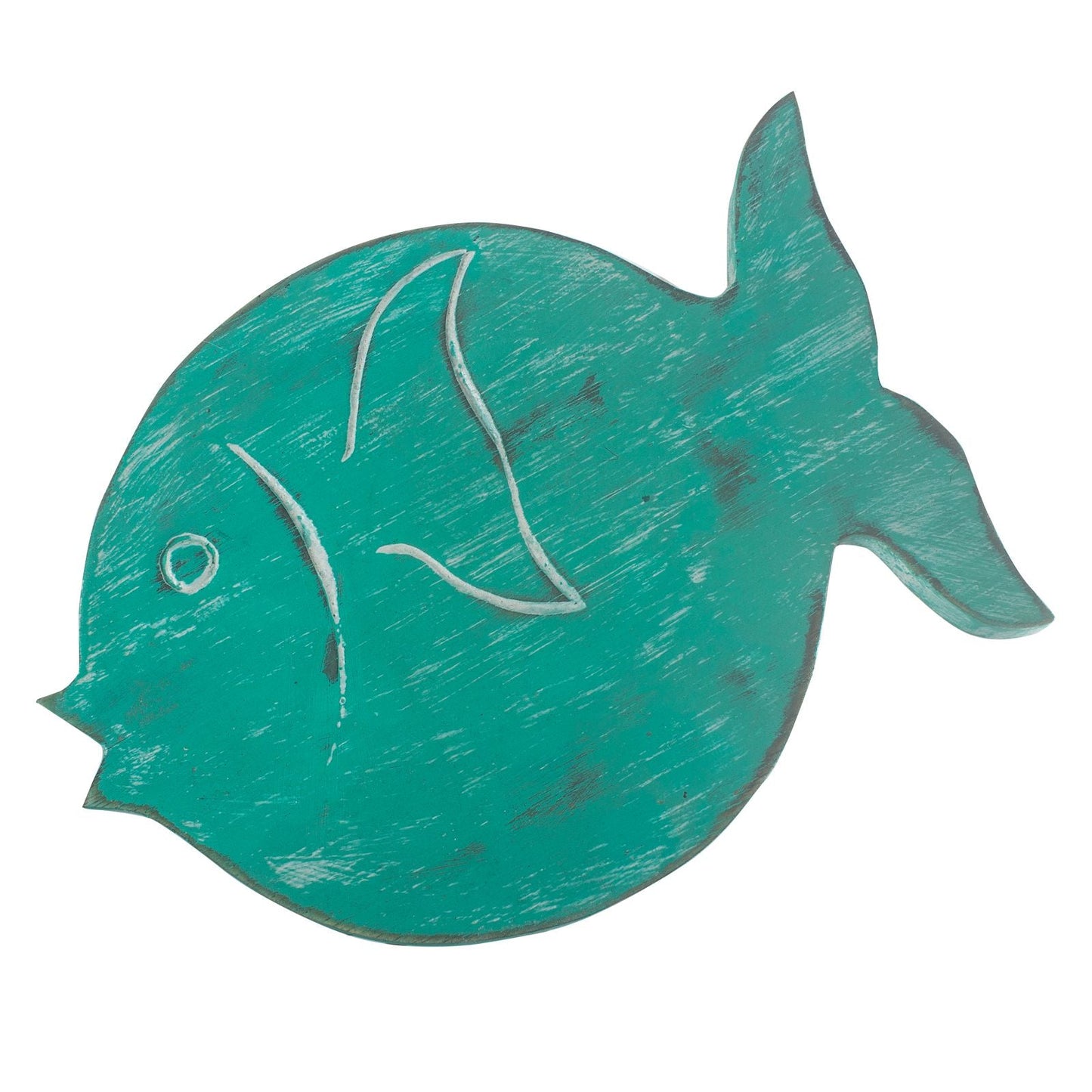 Albasia Wood Fish Stand - Turquoise - Luna Panther